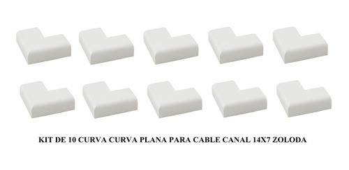 Pack X 10  Curva Plana Para Cable Canal 14x7 Blanco Zoloda 0