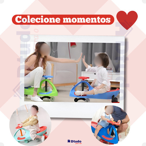 Carrinho Ginga Gira Gira Infantil Com Led Movimento Manual 1