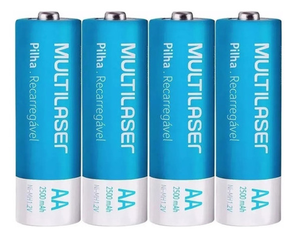 Pilhas Recarregáveis Aa 8 Unidades 2500 Mah 1,2v 1