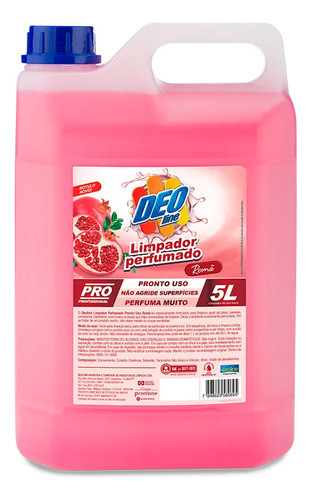 Limpador Perfumado Pronto Uso Romã Deoline - 5 L 0