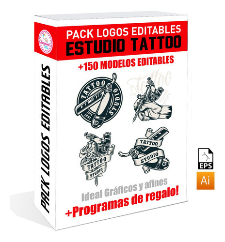 Pack Vectores +150 Marcas Tattoo Logos Editables #v324 0