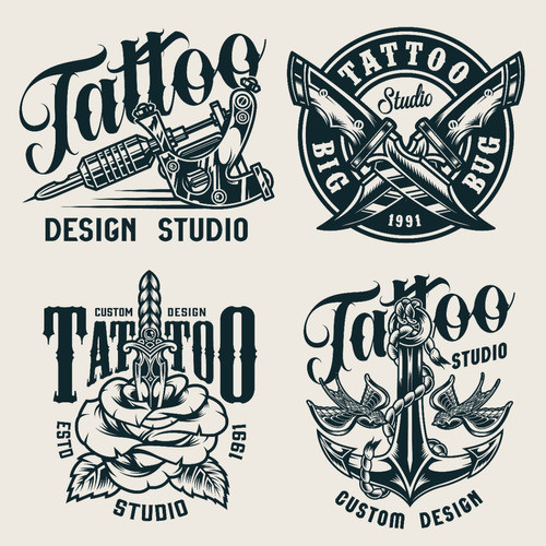 Pack Vectores +150 Marcas Tattoo Logos Editables #v324 1