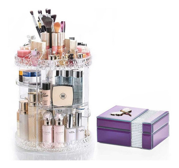 Kit Organizador Giratório Diamond E Porta Joias Shine 0