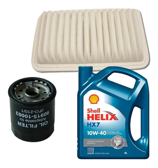 Kit Filtros Wega + 10w40 Shell Helix Hx7 Toyota Corolla 1.8 0