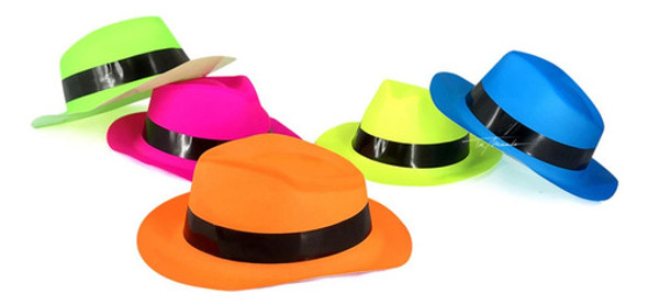 Sombrero Cowboy Fluo X 72 Unidades Fiestas Cotillón Neón 0