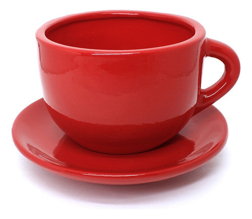 Vaso Cachepot Xícara Grande De Cerâmica P/ Plantar E Decorar 0