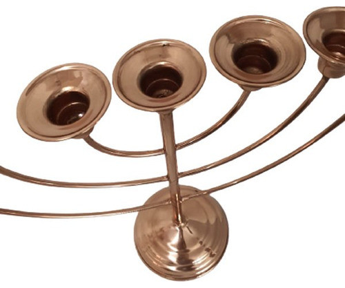 Castiçal 7 Velas 24cm Em Cobre Com Verniz Protetor 20237 1