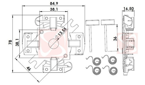 Porta Escovas Motor Partida Gol/ Fusca/ Kombi / Uno / Passat 1