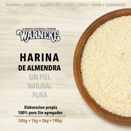 Harina De Almendra Sin Piel 5 Kg Pura Sin Agregados 1