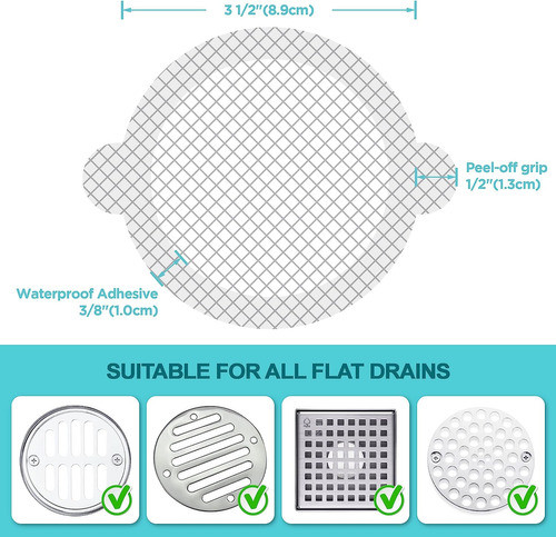 Stickers Drenaje Ducha Desartables Malla Pack X 25 1