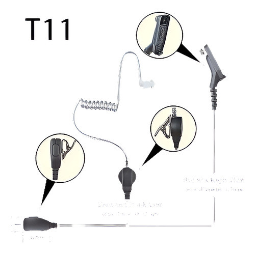1-cable Auricular Auricular Mic Para Motorola Xir P8608 Apx6 0