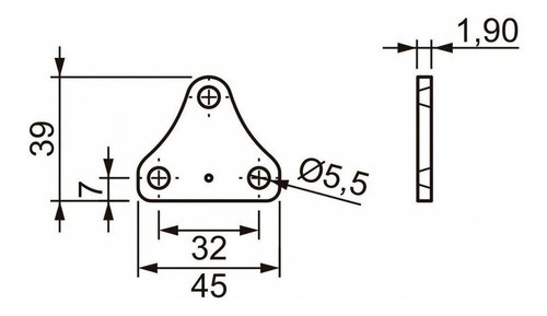 Cantoneira Moveis Zamar Fixacao Zincada 3 Furos 04 Unids. 1