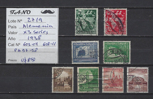 Lote2719 Alemania X 3 Series Año 1938 Excelentes 1