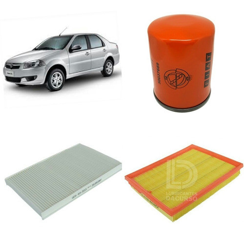 Kit De Filtros De Aire Aceite Habitaculo Fiat Siena 1