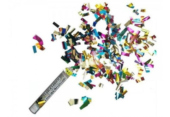 Lança Confete Colorido Metalizado 30 Cm - Silver Festas 0