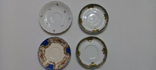 Lote De 4 Platitos De Porcelana Antiguos 0