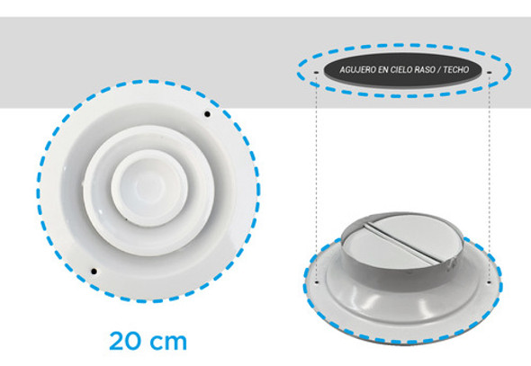 Difusor Redondo Diam 15 Cm / (conexion Ducto Diam 11cm) 1 Difusor Redondo Diam 15 Cm / (conexion Ducto Diam 11cm) 1