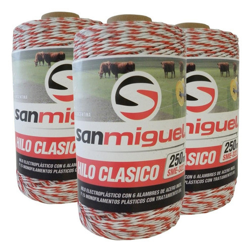 3 Hilos Electroplásticos 250 Metros 6h Boyero San Miguel 0