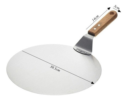 Pala De Pizza De Acero Inoxidable Mango De Madera Wishop 1