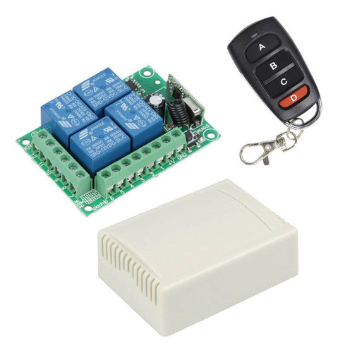 Modulo Receptor Y Control Remoto 12v Rf 433mhz 4 Canales 0