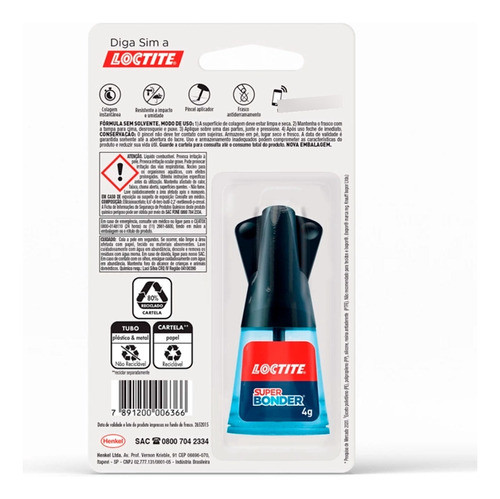 Cola Super Bonder Henkel Loctite Pincel 4g 1