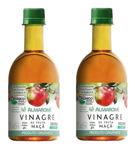 Kit 2uni Vinagre De Maçã Orgânico 400ml Pet - Almaromi 0