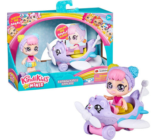 Mini Muñeca Kindi Kids Rainbow Kate Y Su Avion 50079 1