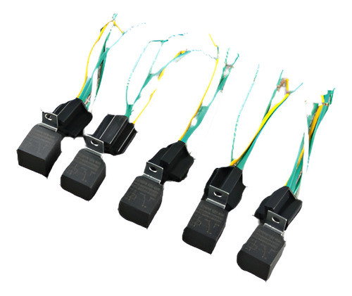 5 Relé De Automóvil 12v 30/40a 5 Pin Con Arnés Conector Para 0