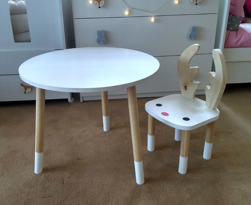 1 Silla + Mesa Conejo Ciervo Nordico Escandinavo Legnobebe 1