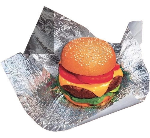 Papel Doble Aluminio Con Antigrasa, Hamburguesas! Pack X 500 0