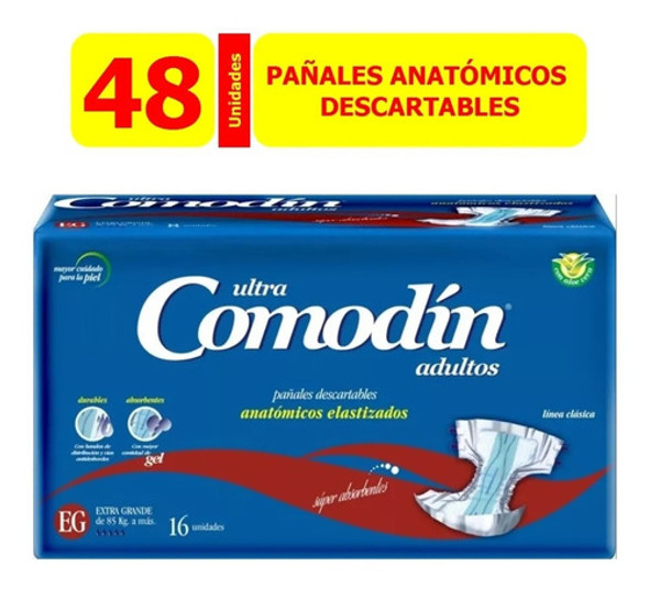3 Pack Comodín Ultra Anatómico Pañales Adultos Xg X 16 Unida 1 3 Pack Comodín Ultra Anatómico Pañales Adultos Xg X 16 Unida 1