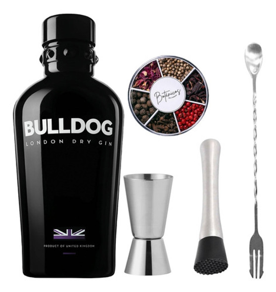 Kit Degustación Gin Bulldog + Botanicos + 3 Art Cocteleria 0