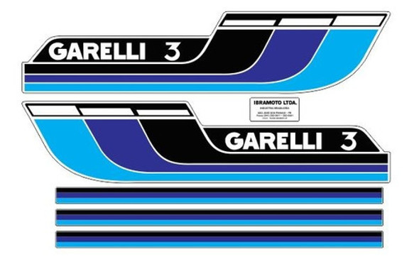 Adesivos Ciclomotor Garelli 3 Azul - Frete Grátis Premium 0