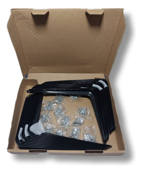 Soporte Estante Mensula 250mm X 300mm X 24 Unidades Negras 1