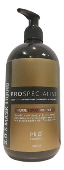 Máscara Capilar Sos Mask Liquid 500ml Pro Laccio Tratamiento 1