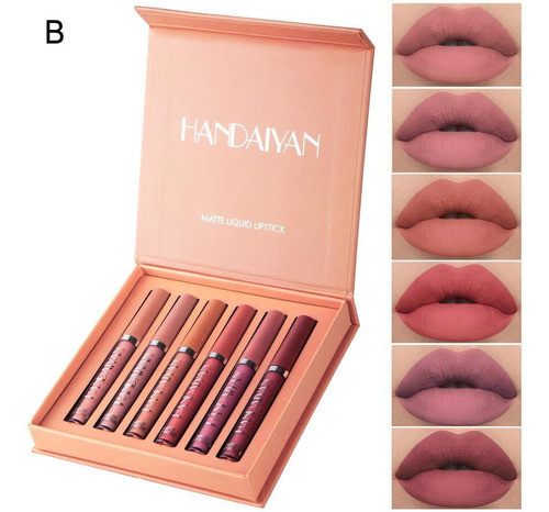 6pcs Matte Lip Cosmetic Set Batom De Longa Duração Handaiyan 0