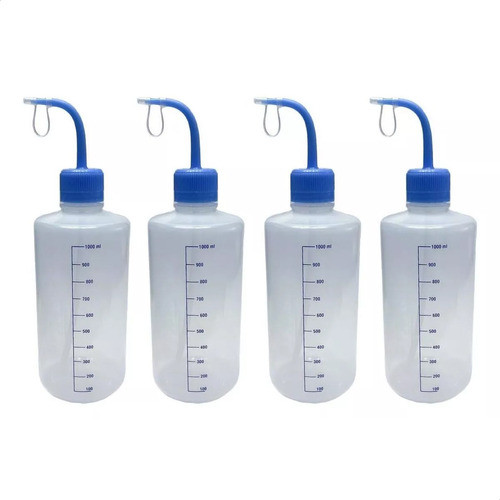 Kit 6 Frascos Bico Curvo Pisseta Almotolia De 1 Litro 1