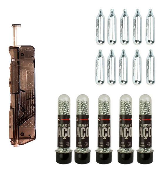 Speed Loader P/ Pistolas Airguns 4.5mm+10 Co2+ Esfera De Aço 0