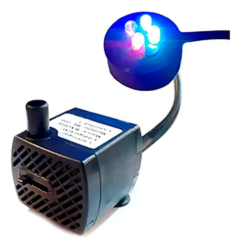 Bomba De Agua Motor Redondo 4 Led Para Fuente Luz 60cm 0