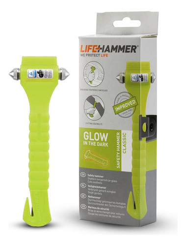 Martillo De Seguridad Fluorescente Con Cutter Amarillo 0