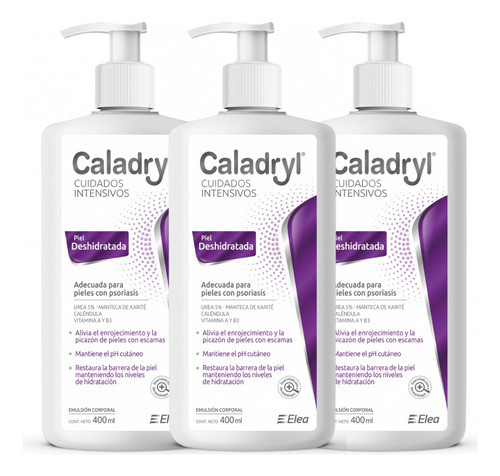 Combo X3 Caladryl Piel Deshidratada Emulsión 400ml 0