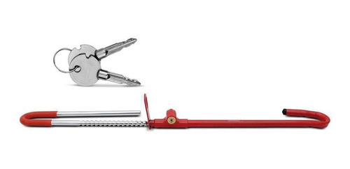 Trava Segurança Volante Pedal Antifurto Com Algema Vermelha 1