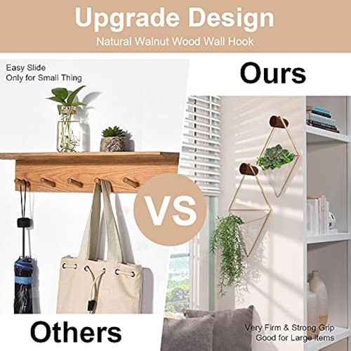 ~? Paquete De 6 Ganchos De Pared De Madera, Ganchos De Abrig 1