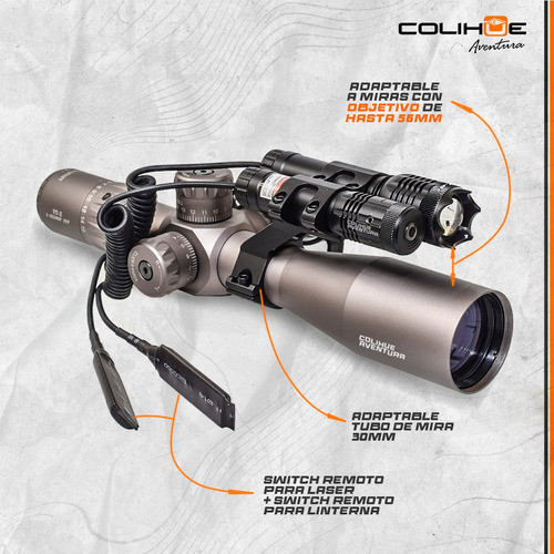 Linterna + Laser Verde Tactico Shilba C/ Anilla Tubo De Mira 1