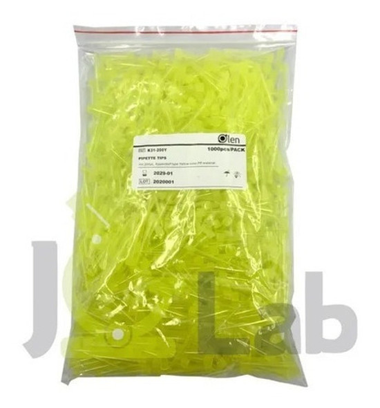 Ponteira Sem Filtro 1 - 200ul Tipo Gilson Amarela 1000un/pct 1