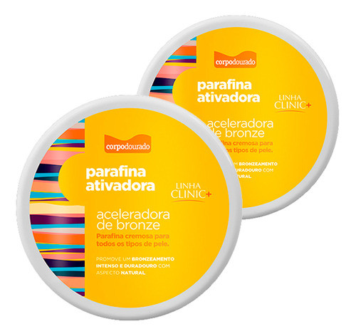 Kit 2 Creme Parafina Ativadora Corpo Dourado Óleo Coco 90g 1