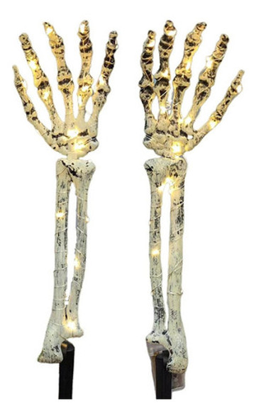 2 Peças De Estacas De Braço Esqueleto De Halloween Led 0