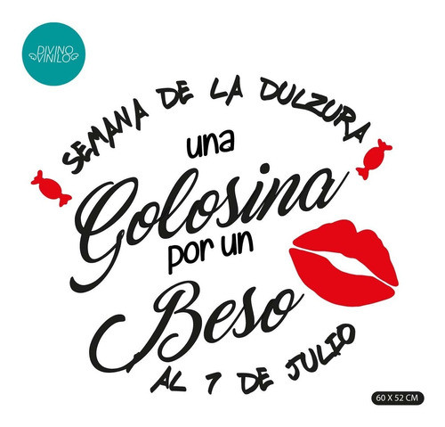 Vinilo Para Vidrieras Semana De La Dulzura Beso 0