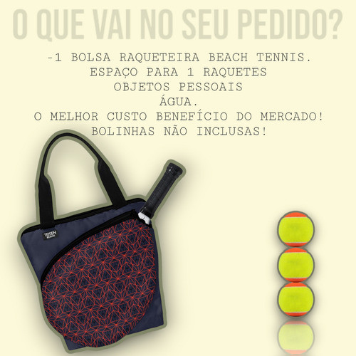Bolsa Raqueteira Beach Tennis Raquete Feminina Acessórios 1