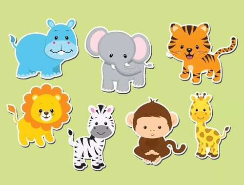 200 Apliques 4cm E 20 Apliques 9cm Personalizados Safari 0